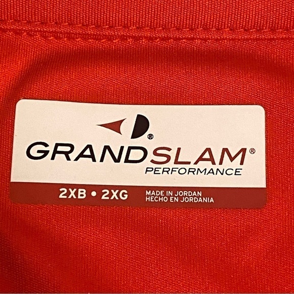 Grand Slam Shirt Mens 2XB Golf Polo Lightweight Short Sleeves Red Striped - Picture 6 of 9